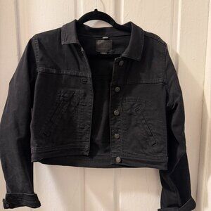 American Eagle Black Cropped Denim Jacket